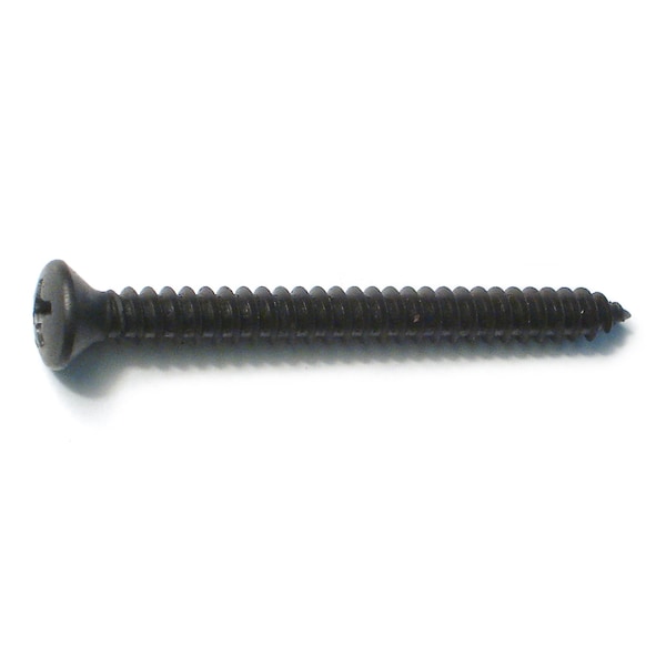 Midwest Fastener Sheet Metal Screw, #10 x 2 in, Black Steel Oval Head Phillips Drive, 8 PK 79494 - main